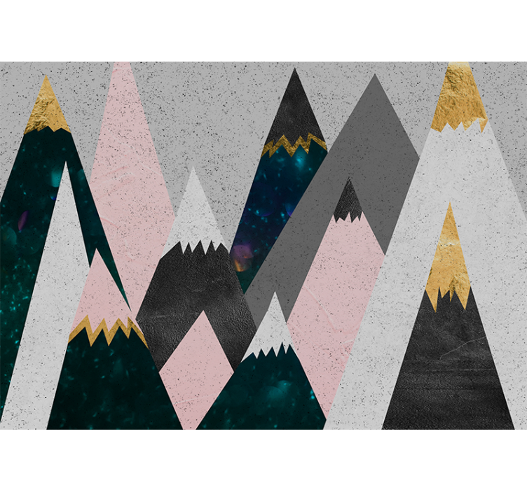 Colorful mountains design wall mural - TenStickers