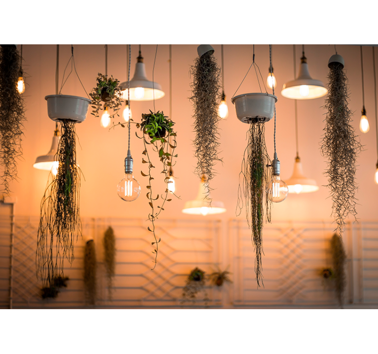 Nature wall mural with hanging greenery details - TenStickers