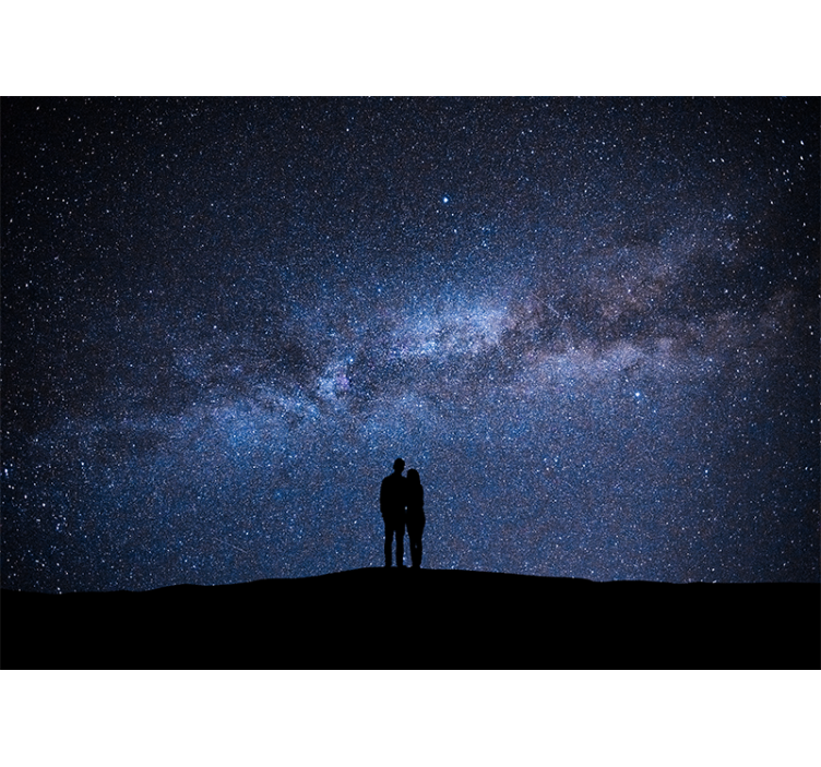 Love wall mural starry night romance - TenStickers