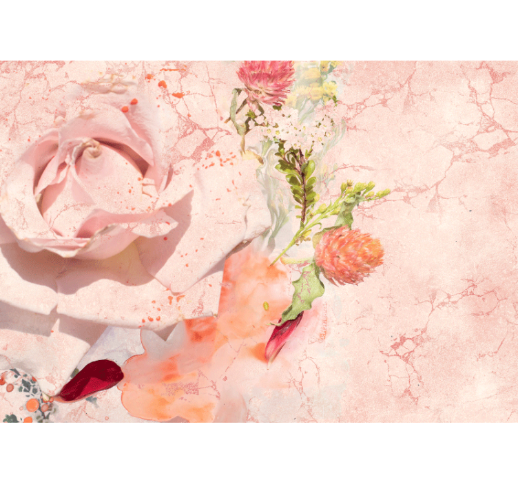 One big light pink rose wall mural - TenStickers
