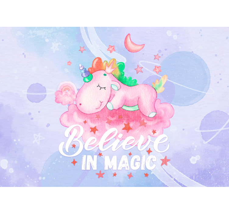 Children wall mural unicorn dream cloud - TenStickers