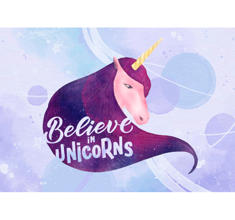 Unicorn head with a text  fantasy wall mural - TenStickers