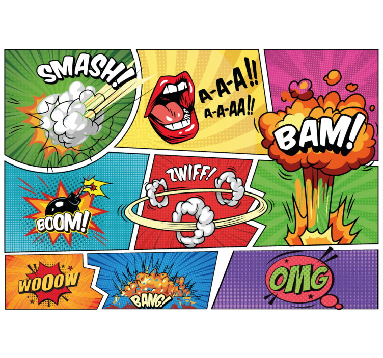 Graffiti wall mural comic book adventure - TenStickers