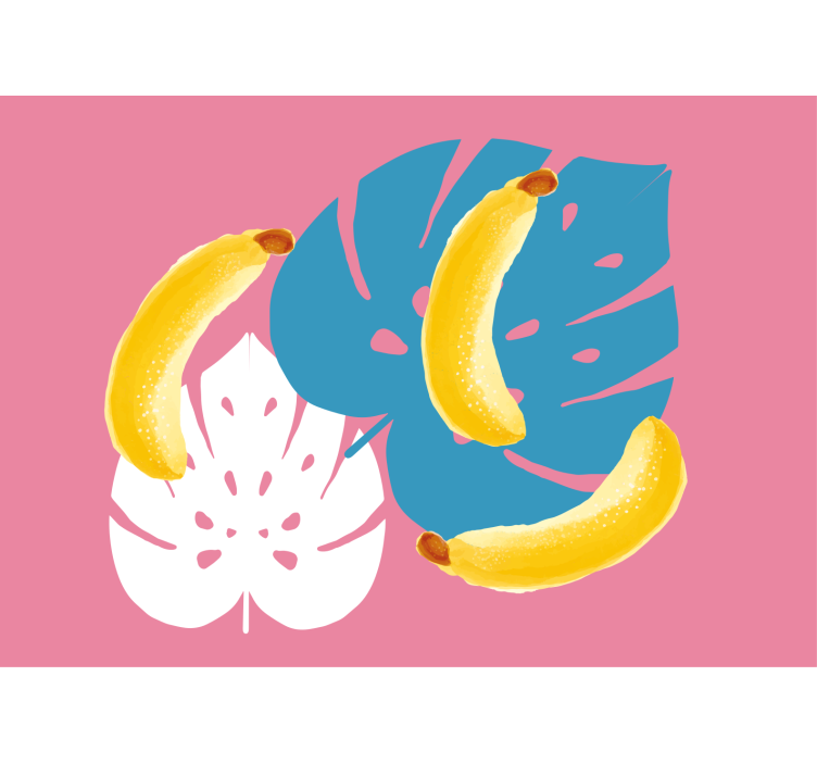Wall mural of bananas and leaves - TenStickers