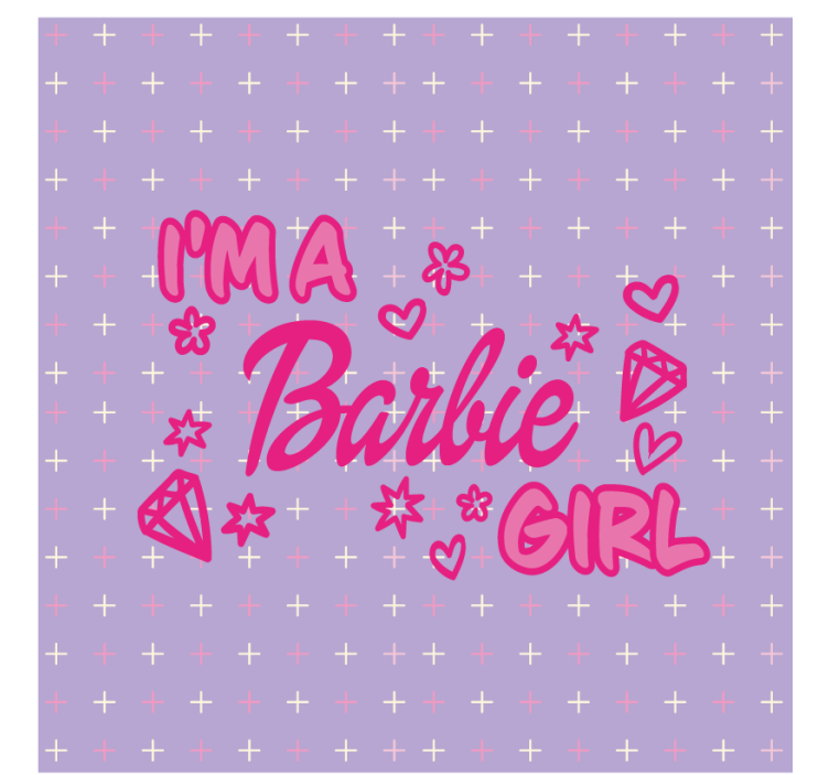 Im a barbie girl quote music notes wall mural - TenStickers