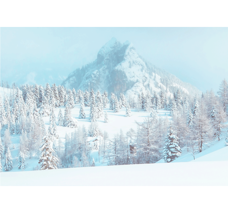 Mountain wall mural icy peak scenery - TenStickers