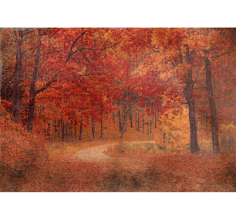 Autumn trees with red and orange leaves mural - TenStickers
