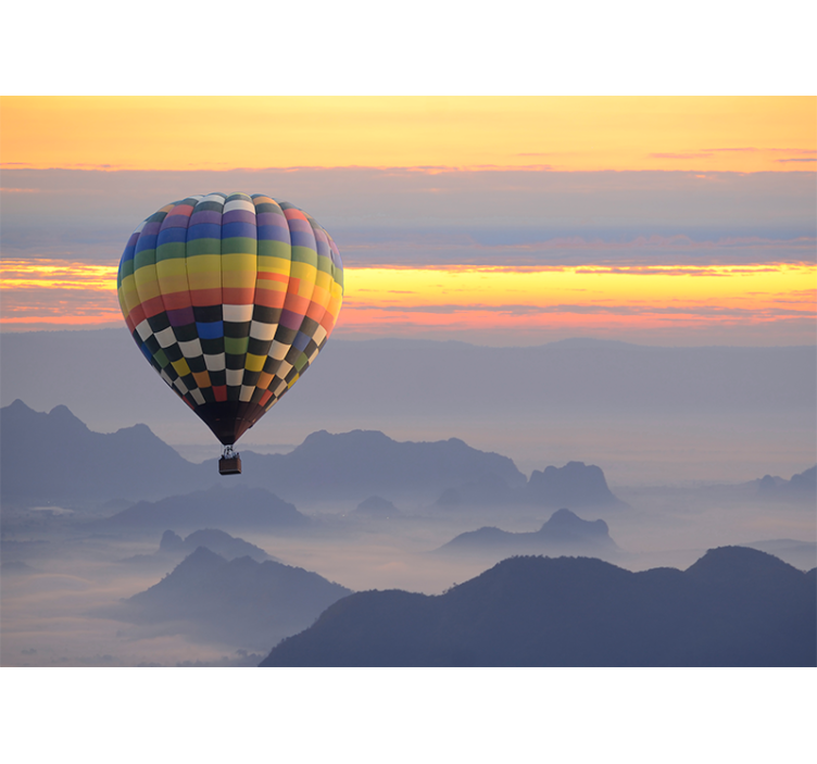 Vehicle mural aerial balloon journey - TenStickers
