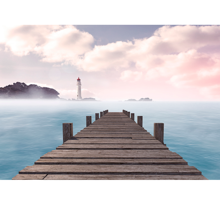 Wooden dock aesthetic nature wall mural - TenStickers
