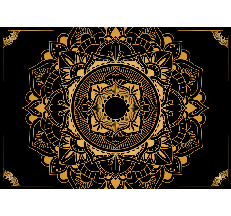 Black and golden Mandala Wall Mural - TenStickers