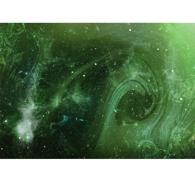 Space mural cosmic green swirl - TenStickers