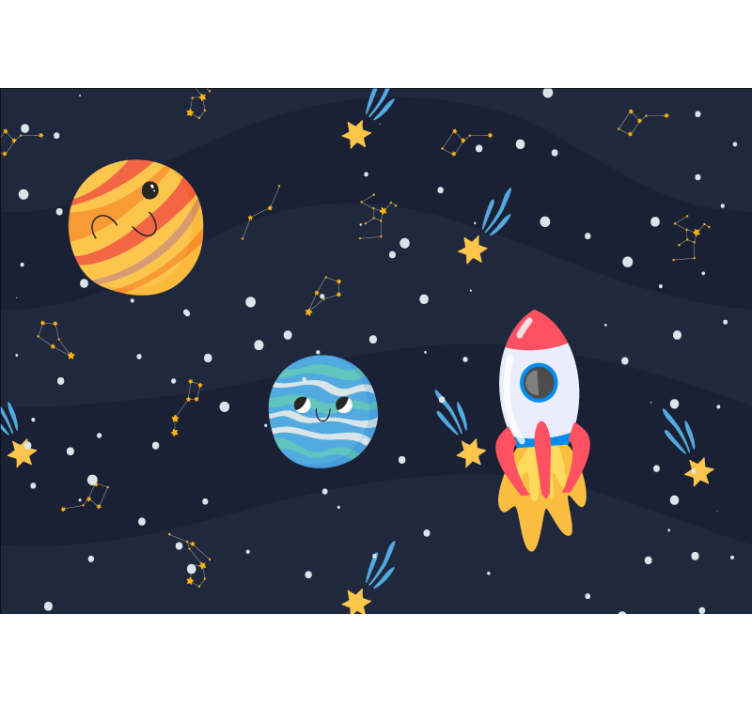 Space mural for fun planetary adventures - TenStickers
