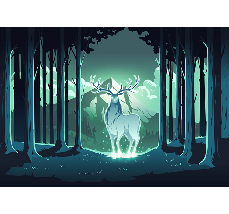 Animal wall mural majestic stag in forest - TenStickers