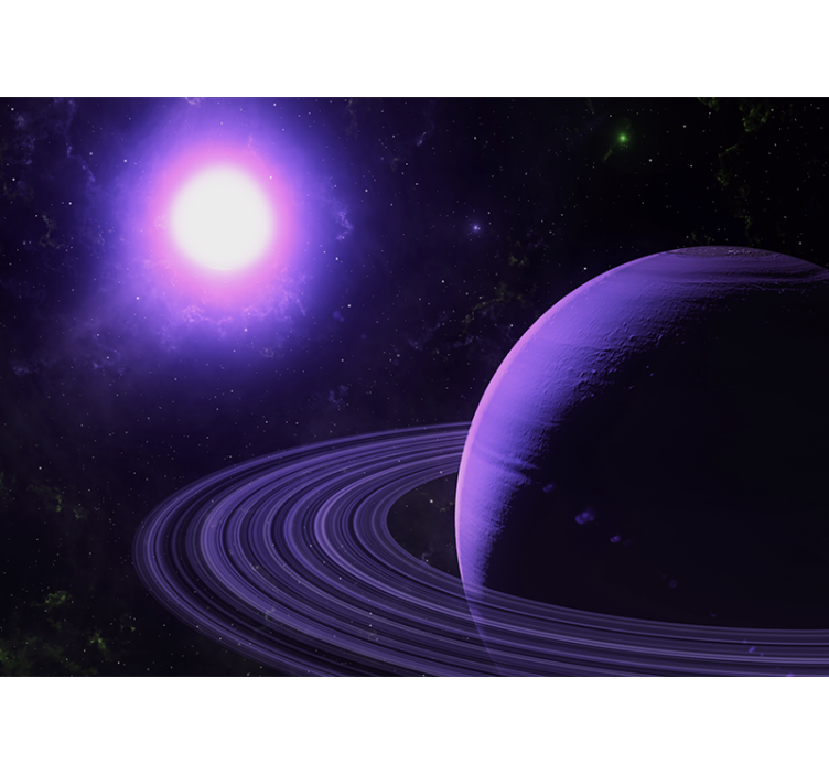 Space mural violet planetary scene - TenStickers