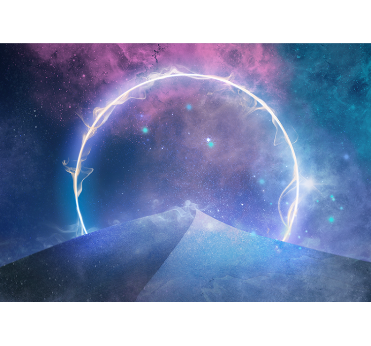 Space mural galactic circle portal - TenStickers