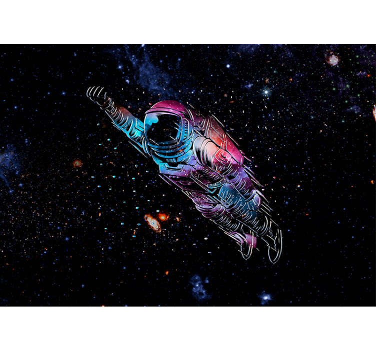 Brave astronaut space mural - TenStickers