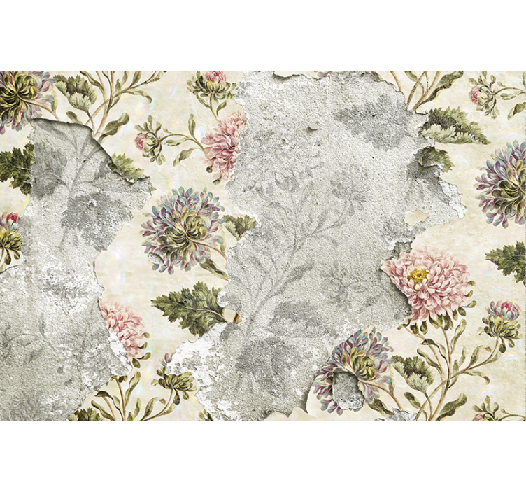 Flower mural vintage floral design - TenStickers