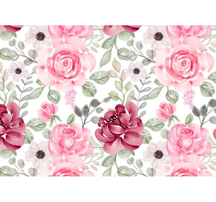 Flower mural blossom floral design - TenStickers