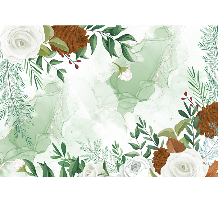 Flower mural elegant floral design - TenStickers
