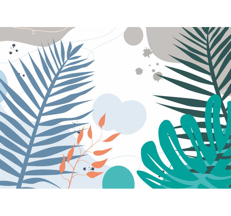 Nature wall mural with leaf patterns - TenStickers