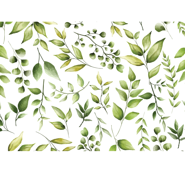 Flower mural lush leaf display - TenStickers