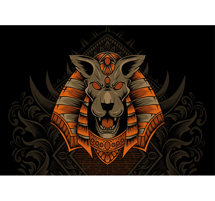 Lion mural fierce egyptian warrior mural - TenStickers