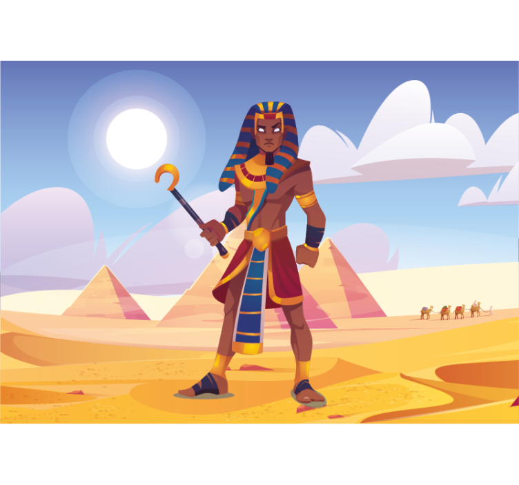 Pharaoh Ramses II design modern wall mural - TenStickers