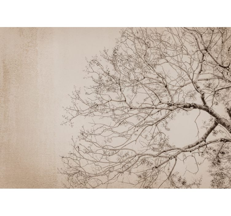 "Japandi" floral element modern wall mural - TenStickers