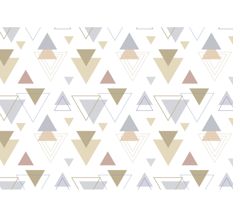 Abstract wall mural with geometric triangle designs - TenStickers