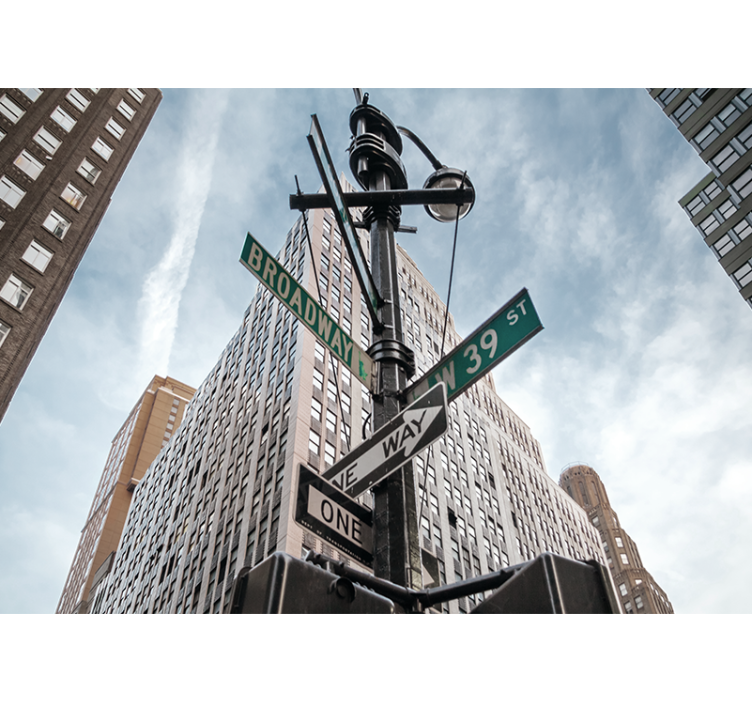 New York street view sign new york wall mural - TenStickers