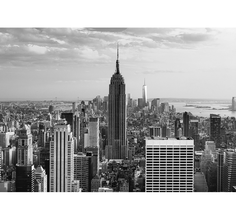 New york wall mural empire state cityscape - TenStickers