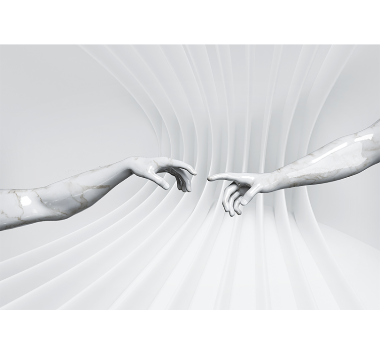 Painting wall mural marble hands touch - TenStickers