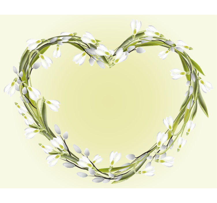 Heart Shaped Blooms flower mural - TenStickers