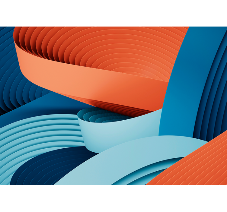 Abstract wall mural with dynamic paper layers - TenStickers