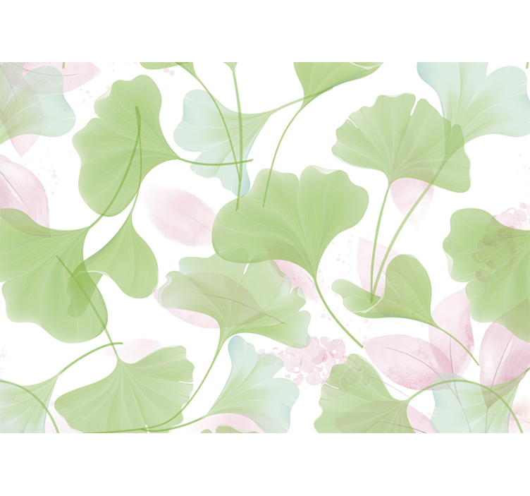 Flower mural ginkgo leaf design - TenStickers