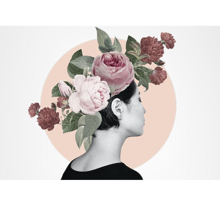 Flower mural floral hair adornment - TenStickers