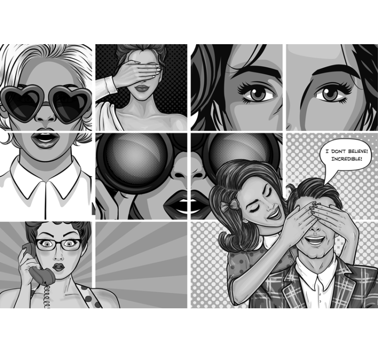 Hand drawn pop art vintage wall mural - TenStickers