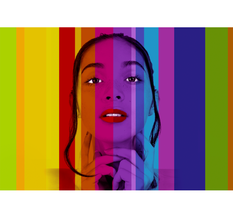 Painting wall mural colorful portrait - TenStickers