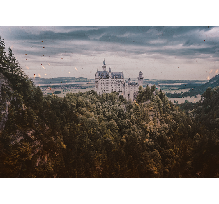 Landscape mural wallpaper castle on mountain - TenStickers