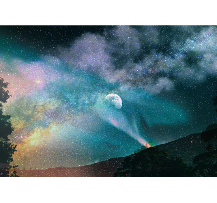 Celestial Moonlight Nebula space mural - TenStickers