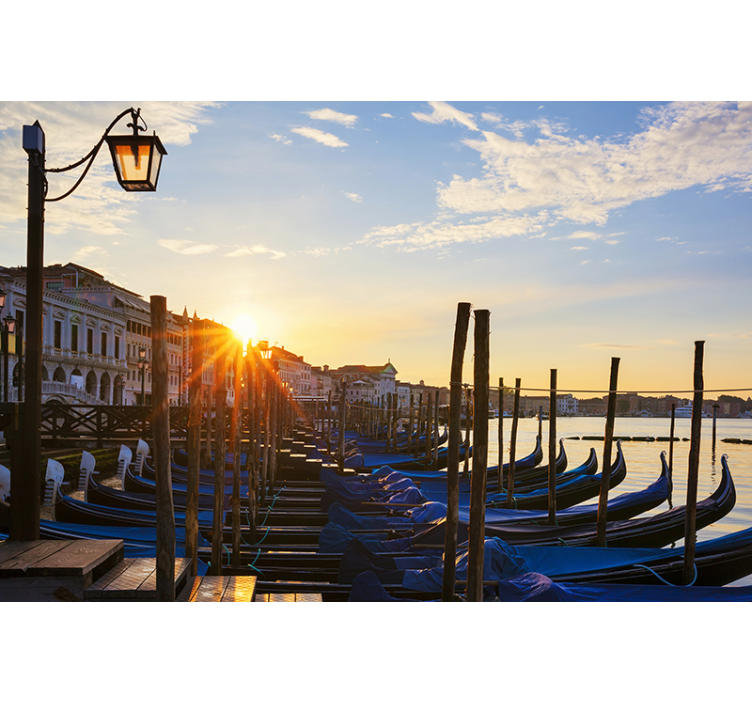 City wall mural venetian sunset view - TenStickers