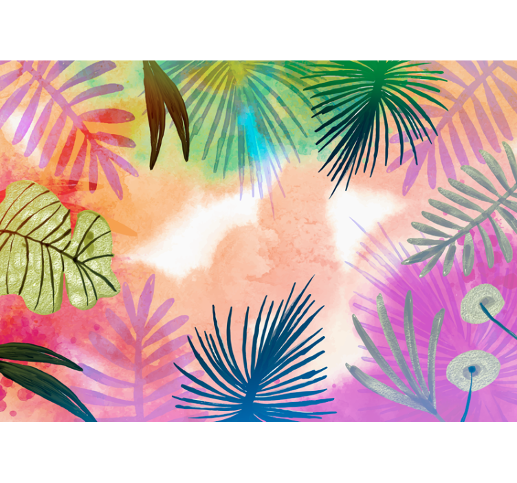 Nature wall mural tropical foliage patterns - TenStickers