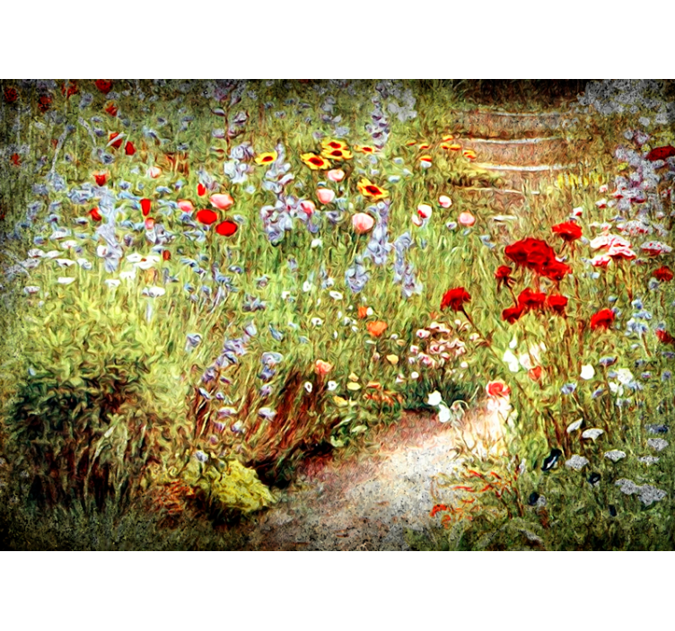 Flower mural flower pathway scene - TenStickers