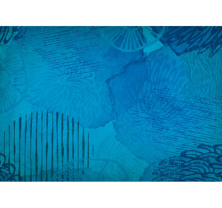 Abstract wall mural in blue textured patterns - TenStickers