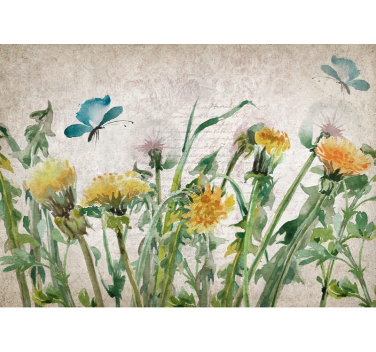 Shabby chic style dandelions wall mural - TenStickers
