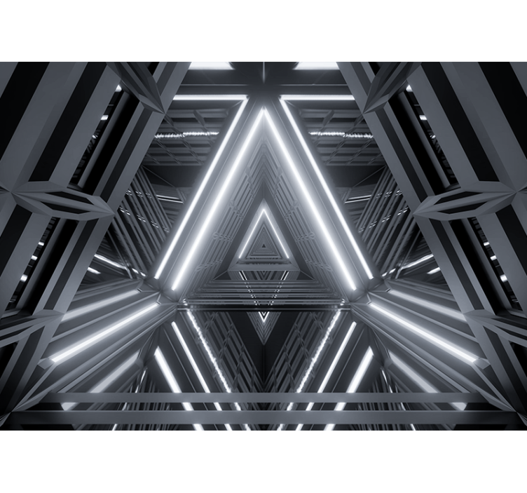 Abstract wall mural triangular glow design - TenStickers