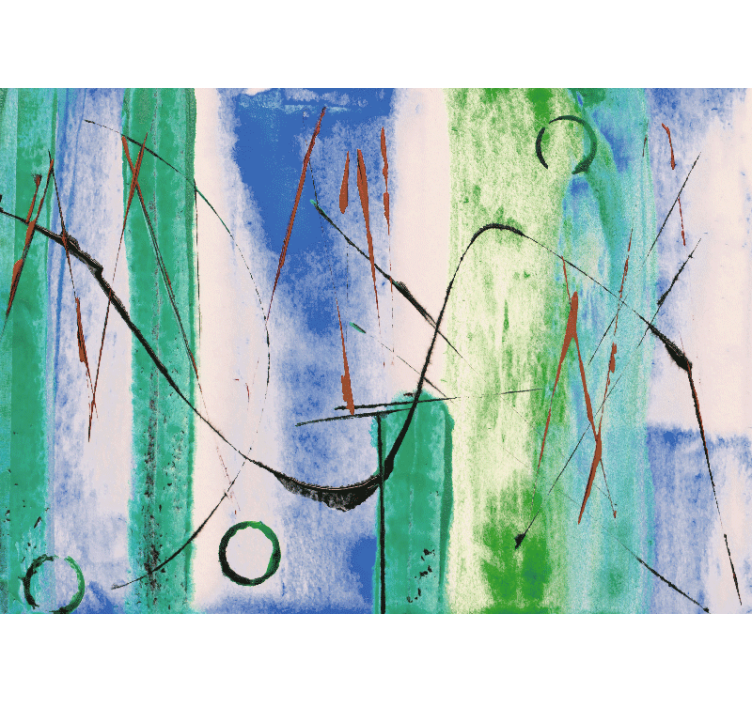 Abstract wall mural with lively line designs - TenStickers