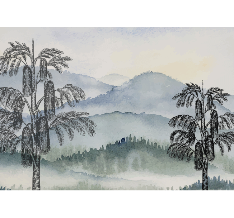 Nature wall mural mountain landscape - TenStickers