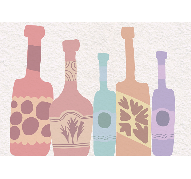Painting wall mural stylized bottle set - TenStickers