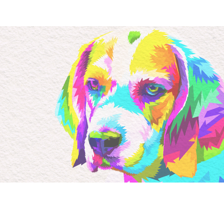 Animal wall mural colorful dog portrait - TenStickers